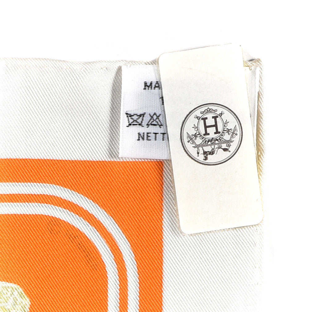Hermes Silk Brides de Gala Nano Scarf 20 White Orange Vif 3 of 3