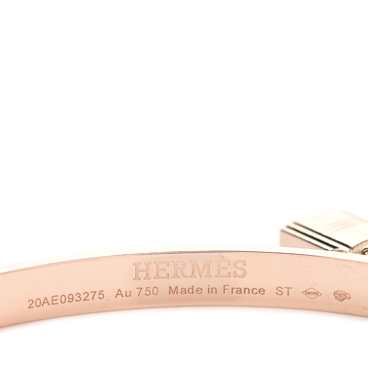 Hermes 18K Rose Gold PM Kelly Clochette Double Cuff Bracelet ST 3 of 4
