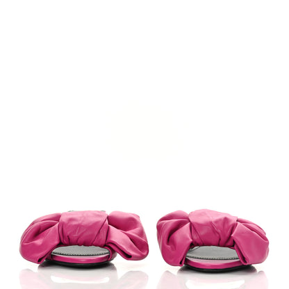 Balenciaga Soft Nappa Square Knife Bow Mule Sandals 36 Magenta Pink 2 of 9