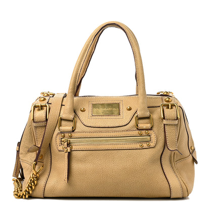 Dolce & Gabbana Metallic Grained Calfskin Miss Easy Way Boston Bag Gold 1 of 8
