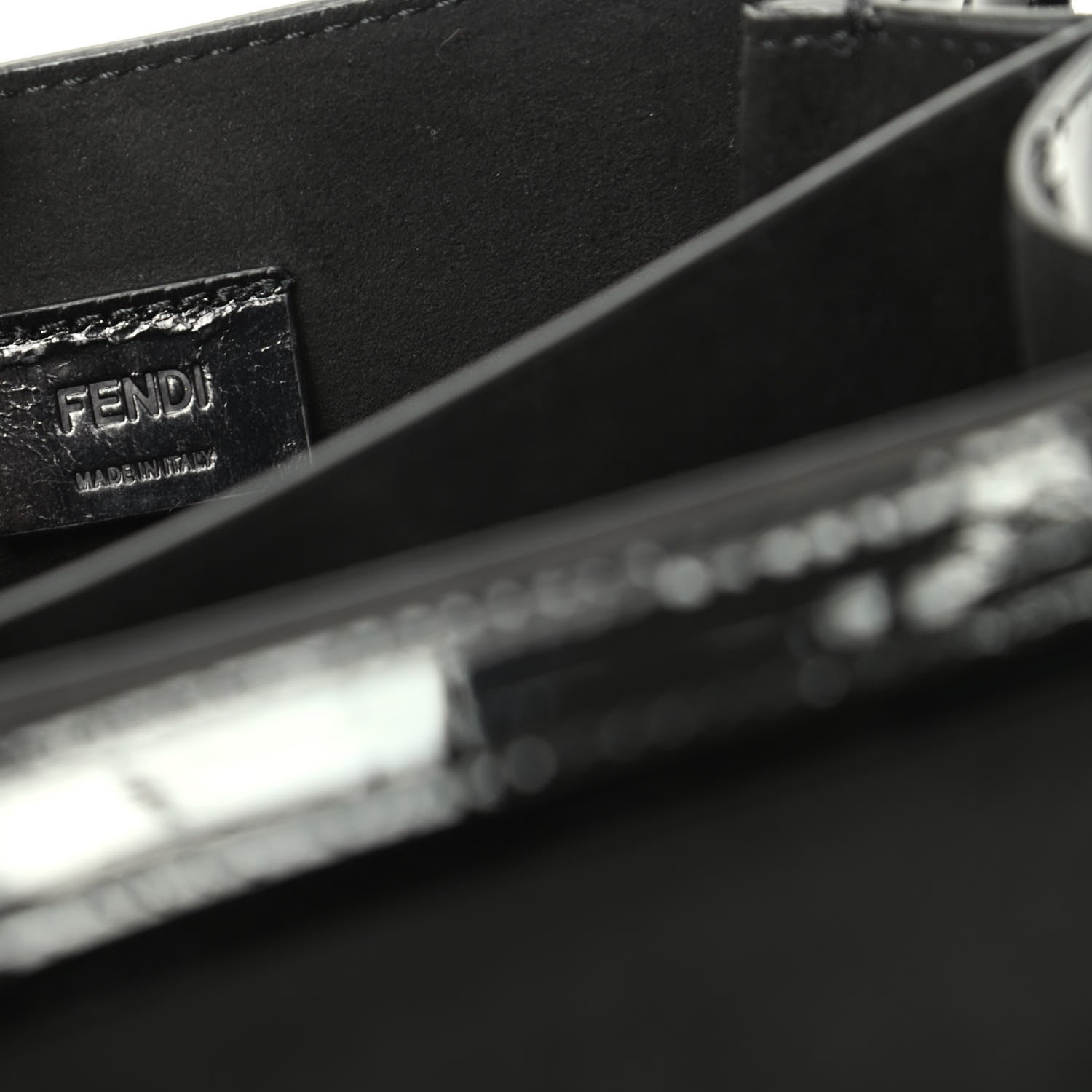 Fendi Vitello Vernice Mou Karligraphy Crossbody Bag Black 8 of 9