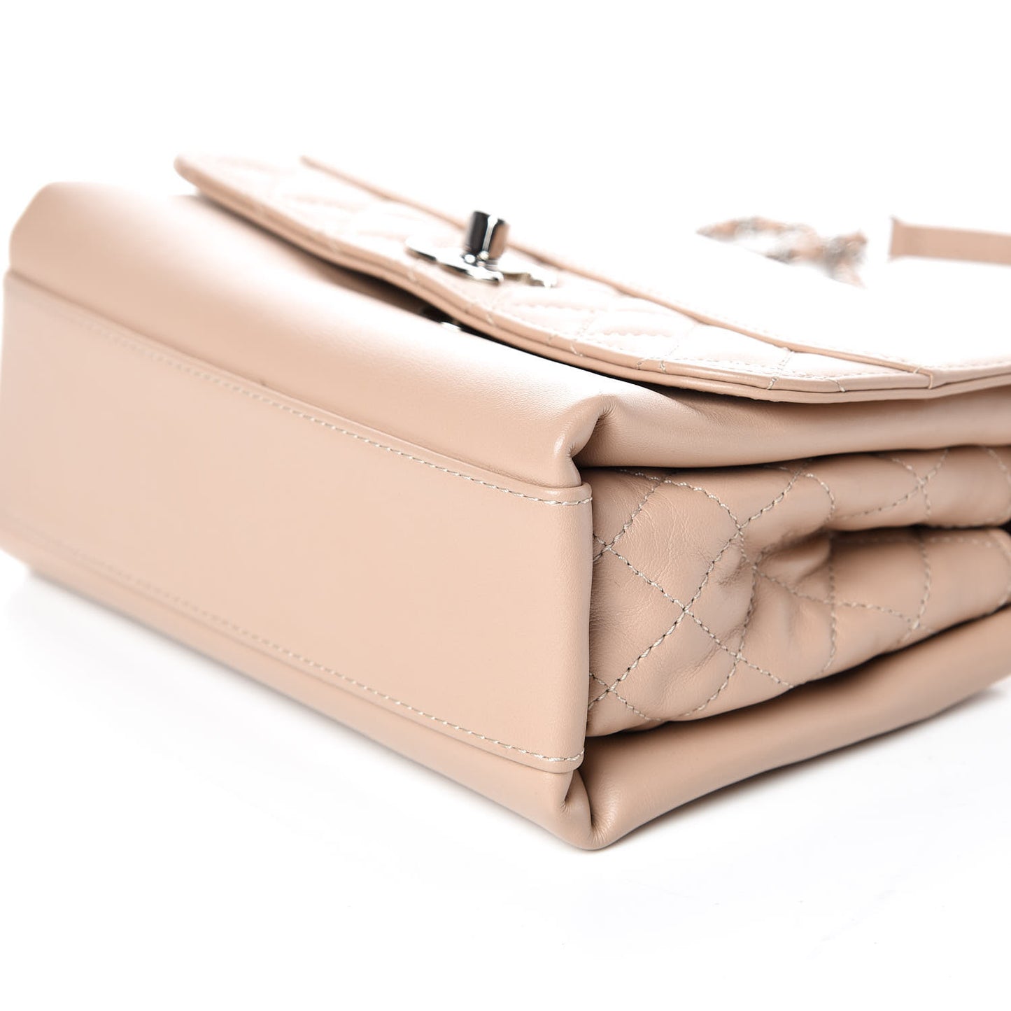 Calfskin Mini Tramezzo Flap Beige