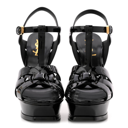 Saint Laurent Patent Tribute 105 Platform Sandals 37 Black 3 of 10