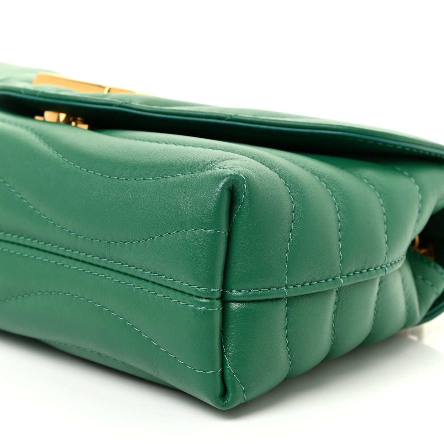Calfskin New Wave Chain Bag MM NM Emerald