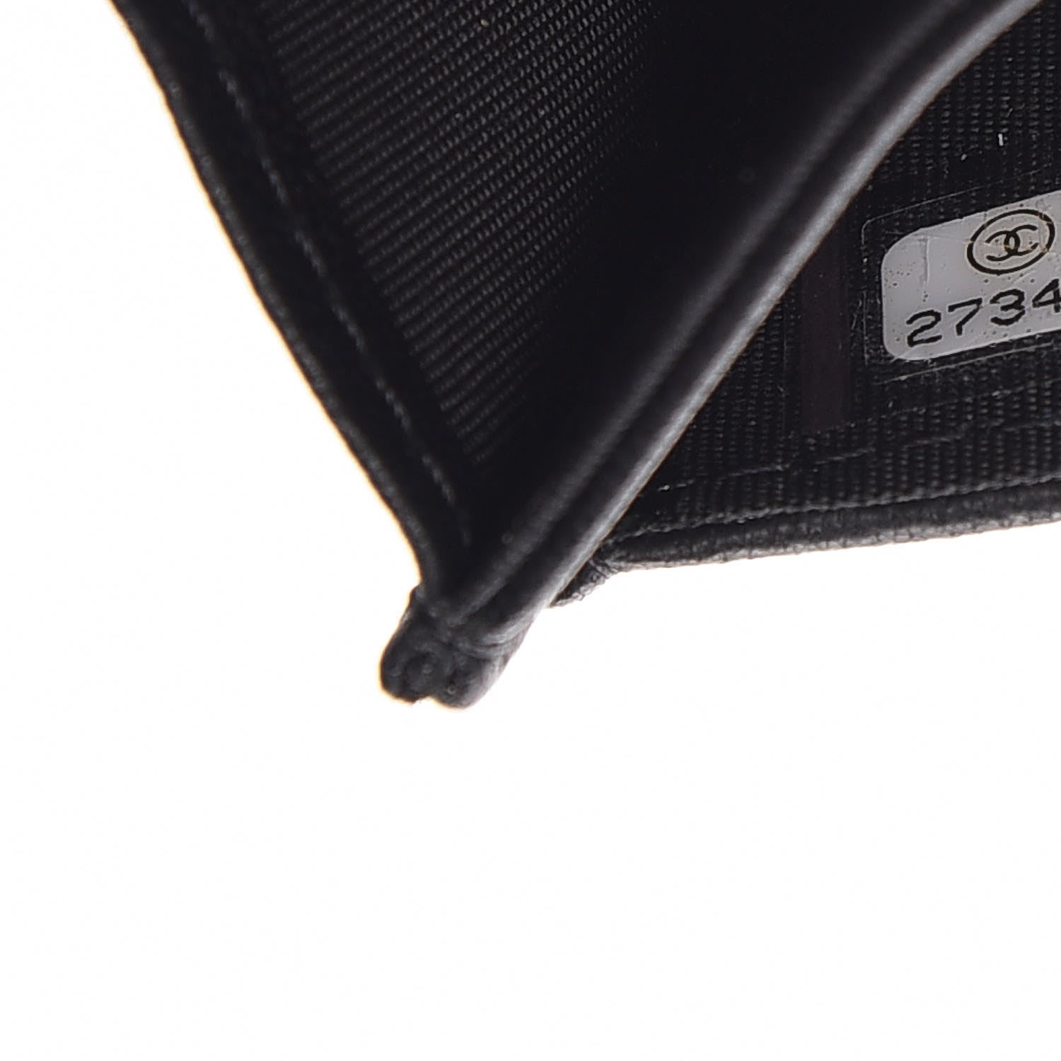 Chanel Lambskin Camellia Embossed Card Holder Wallet Black 8 of 9