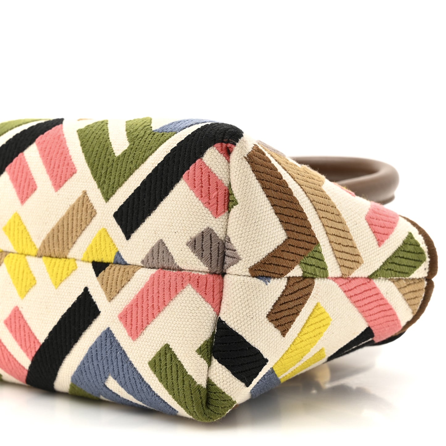 Canvas Vitello FF Multicolor Embroidered Mini By The Way Top Handle Boston Bag Multicolor