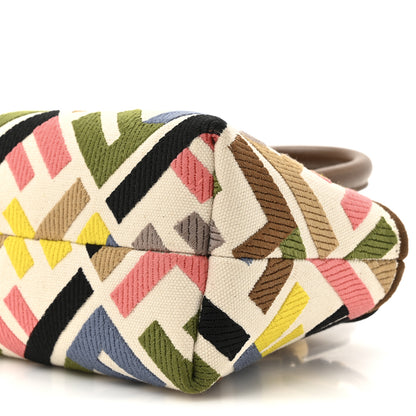 Fendi Canvas Vitello FF Multicolor Embroidered Mini By The Way Top Handle Boston Bag Multicolor 9 of 10