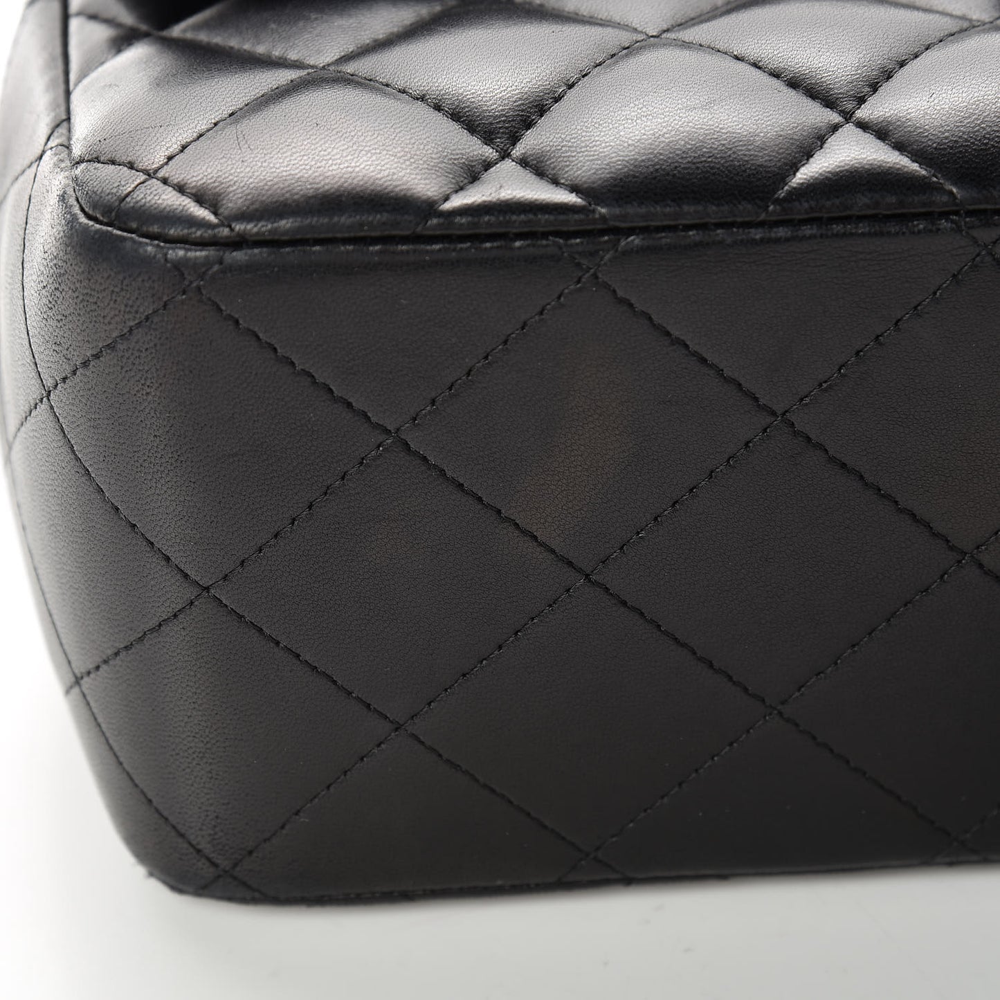 Lambskin Quilted Jumbo Double Flap Black