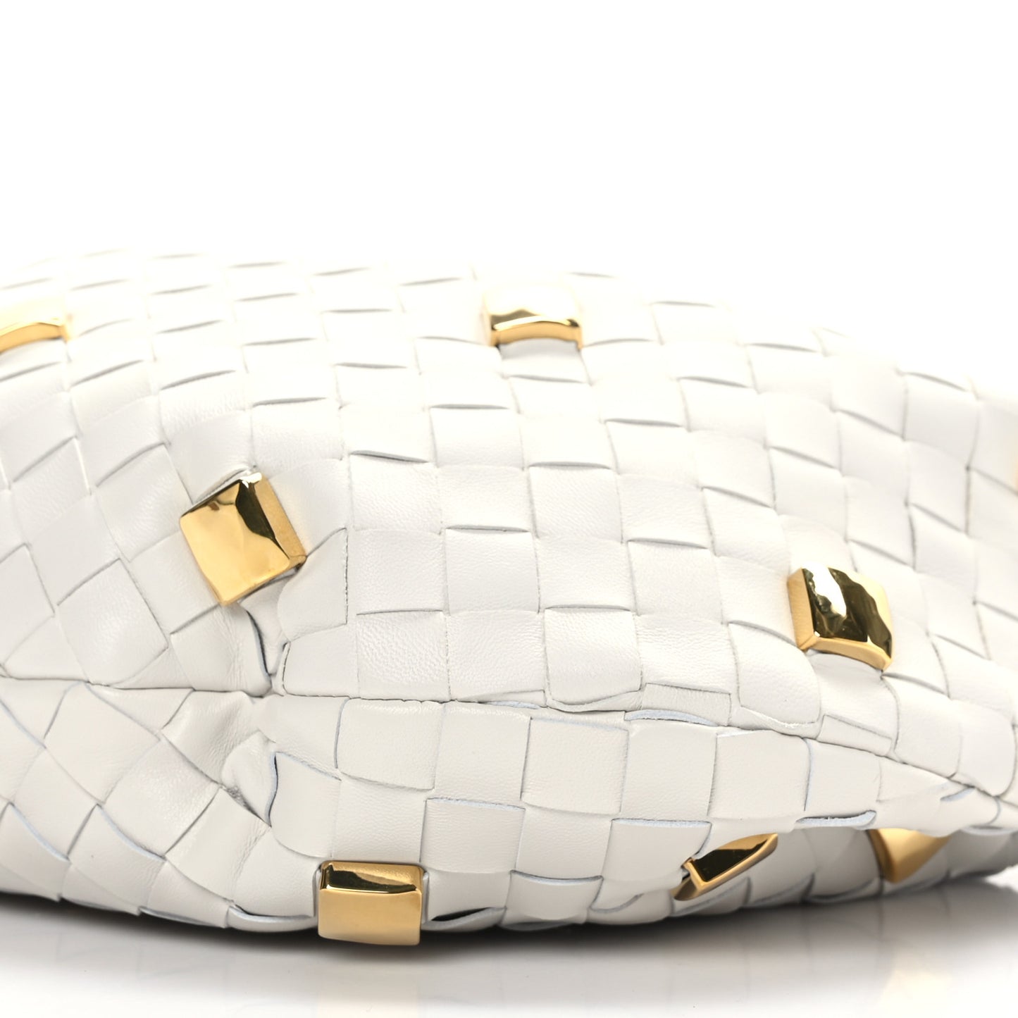Nappa Studded Intrecciato Teen Jodie Hobo Chalk
