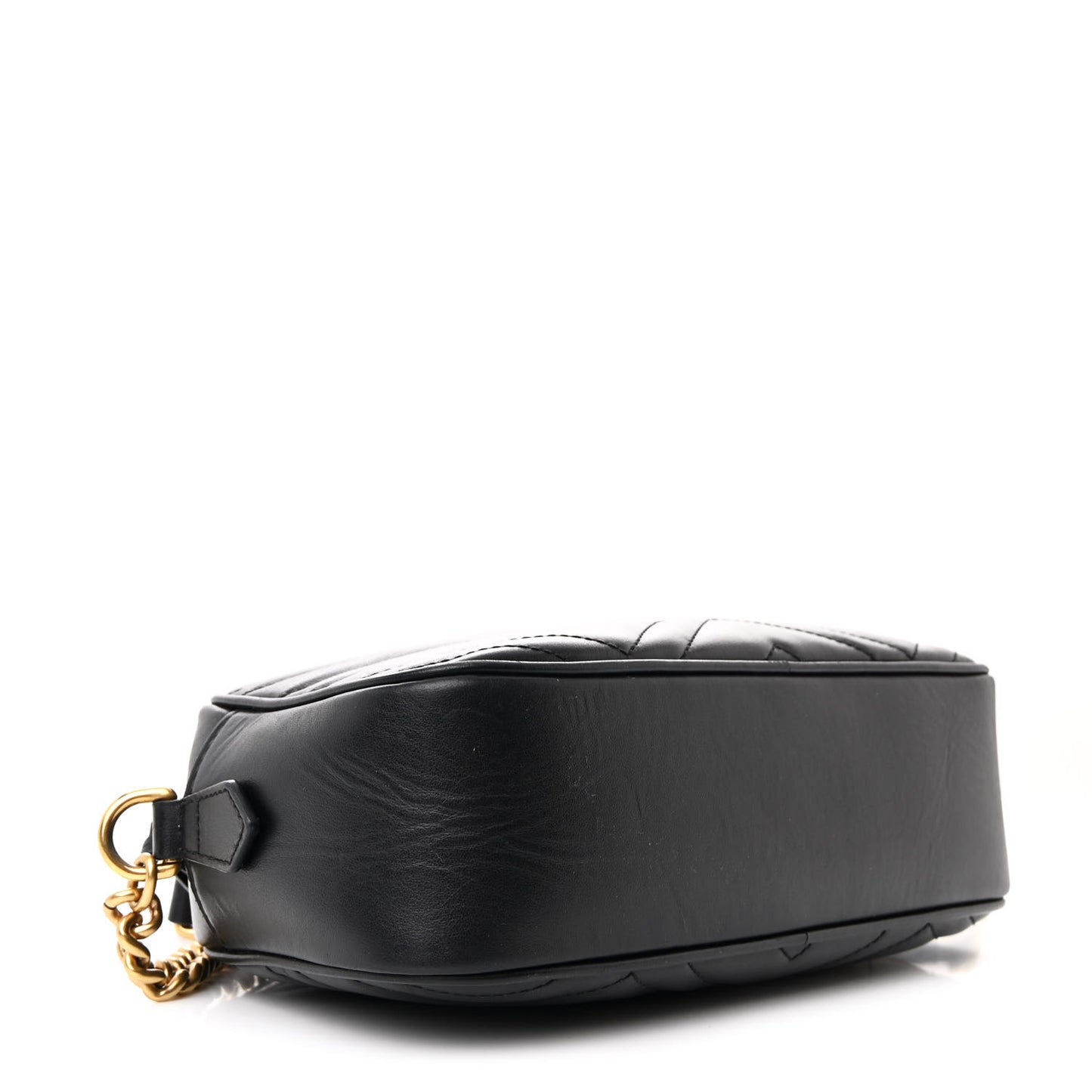 Calfskin Matelasse Small GG Marmont Chain Shoulder Bag Black