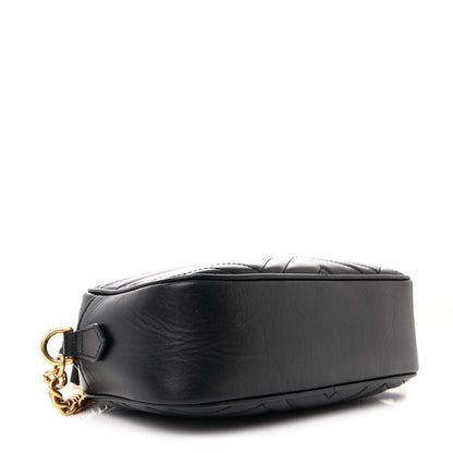 Gucci Calfskin Matelasse Small GG Marmont Chain Shoulder Bag Black 4 of 11