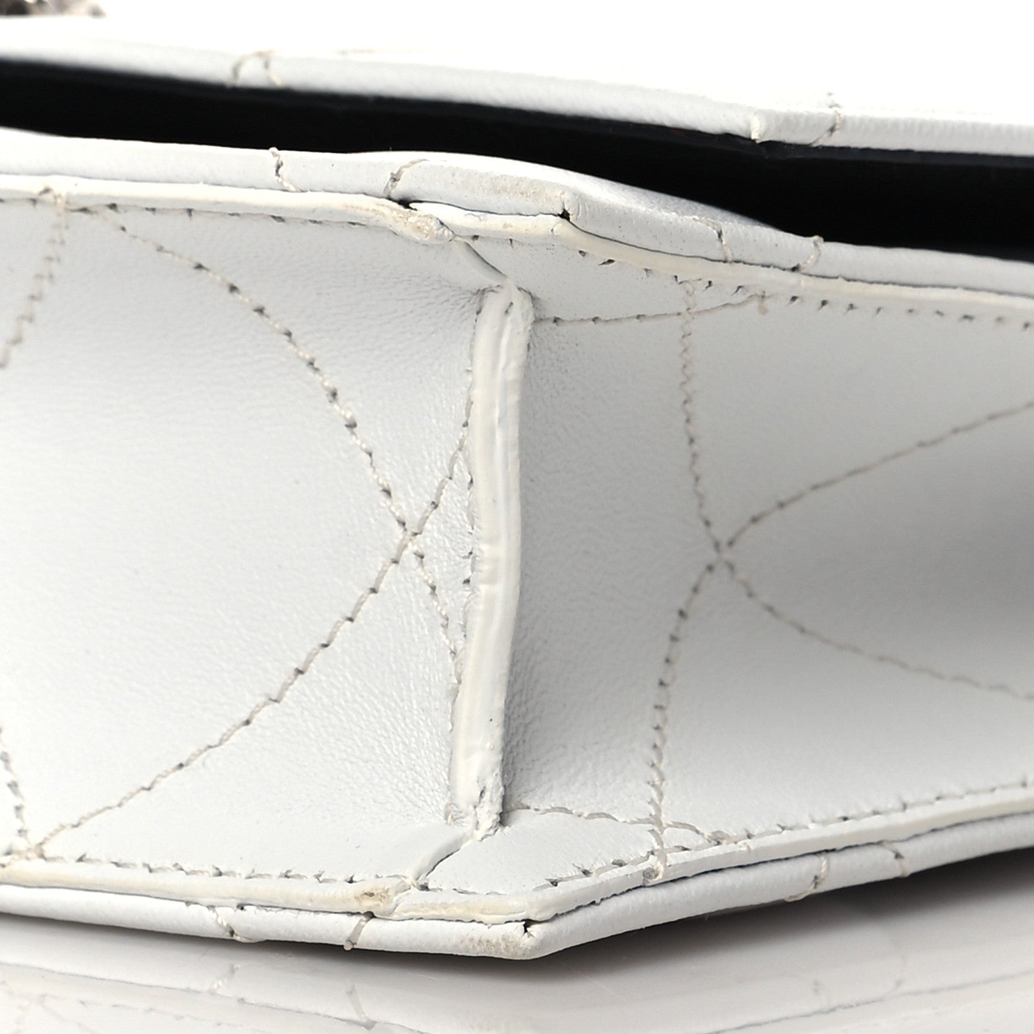 Alexander McQueen Calfskin Quilted Graffiti Skull Mini Chain Crossbody Bag White Silver 9 of 9