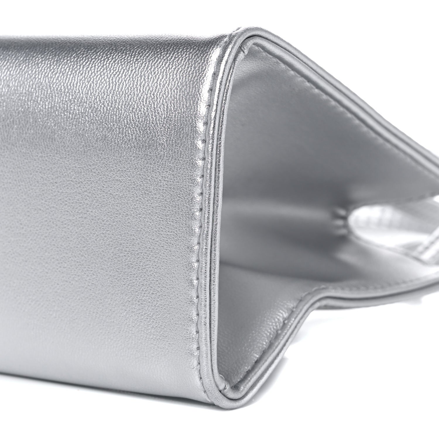 Telfar Metallic Vegan Leather Small Shopping Bag Silver 8 of 8