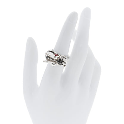 John Hardy Sterling Silver Black Sapphire Ruby Naga Dragon Ring 54 7 2 of 8