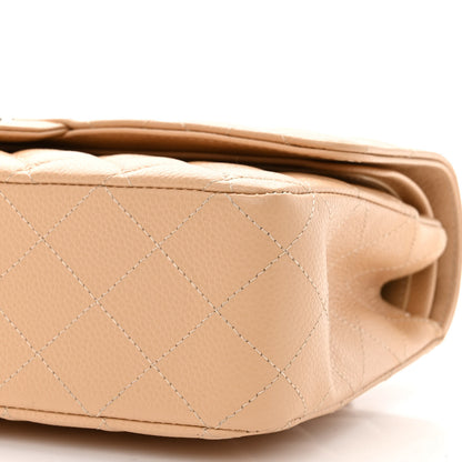Chanel Caviar Quilted Medium Double Flap Beige 10 of 11