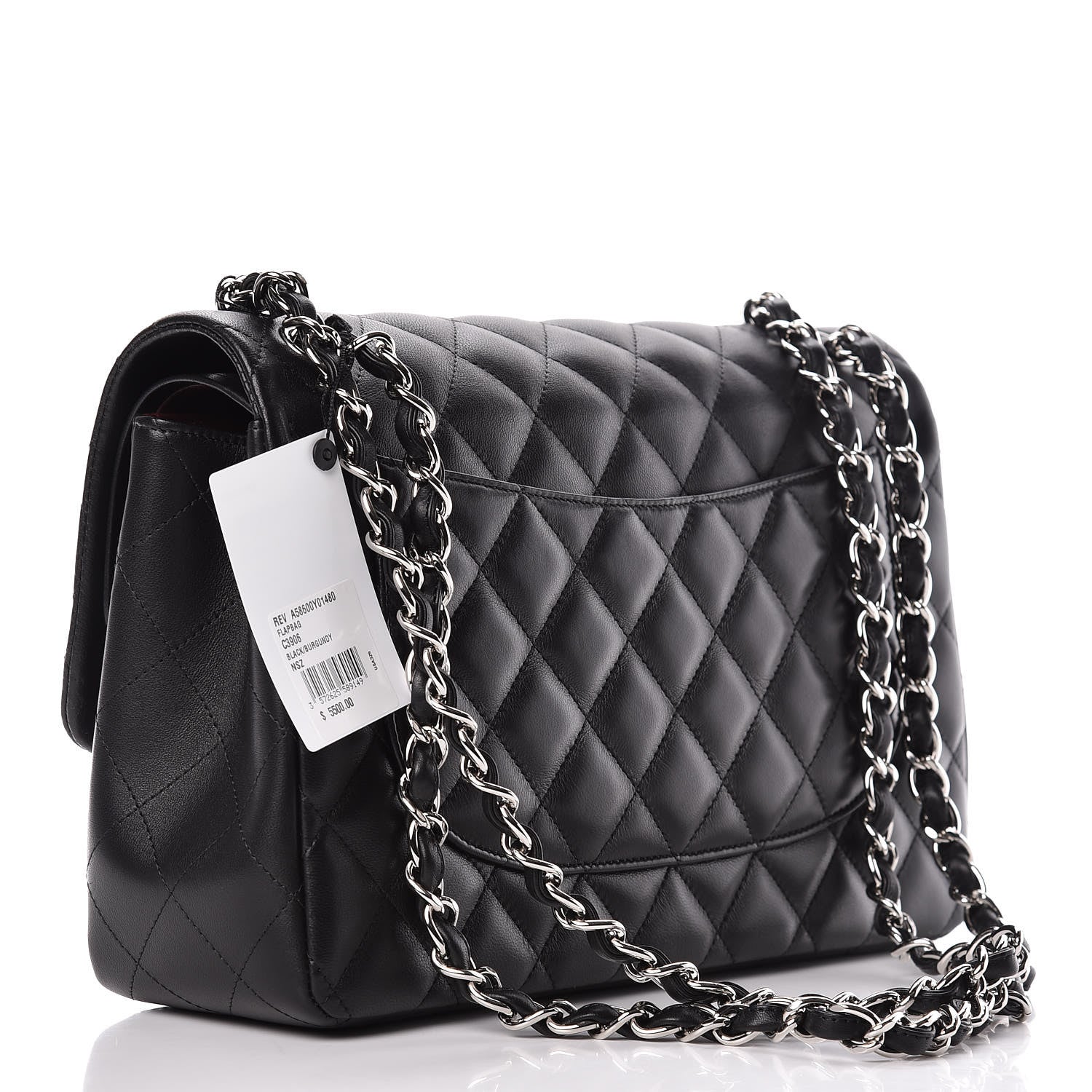 Chanel Lambskin Quilted Jumbo Double Flap Black 3 of 11