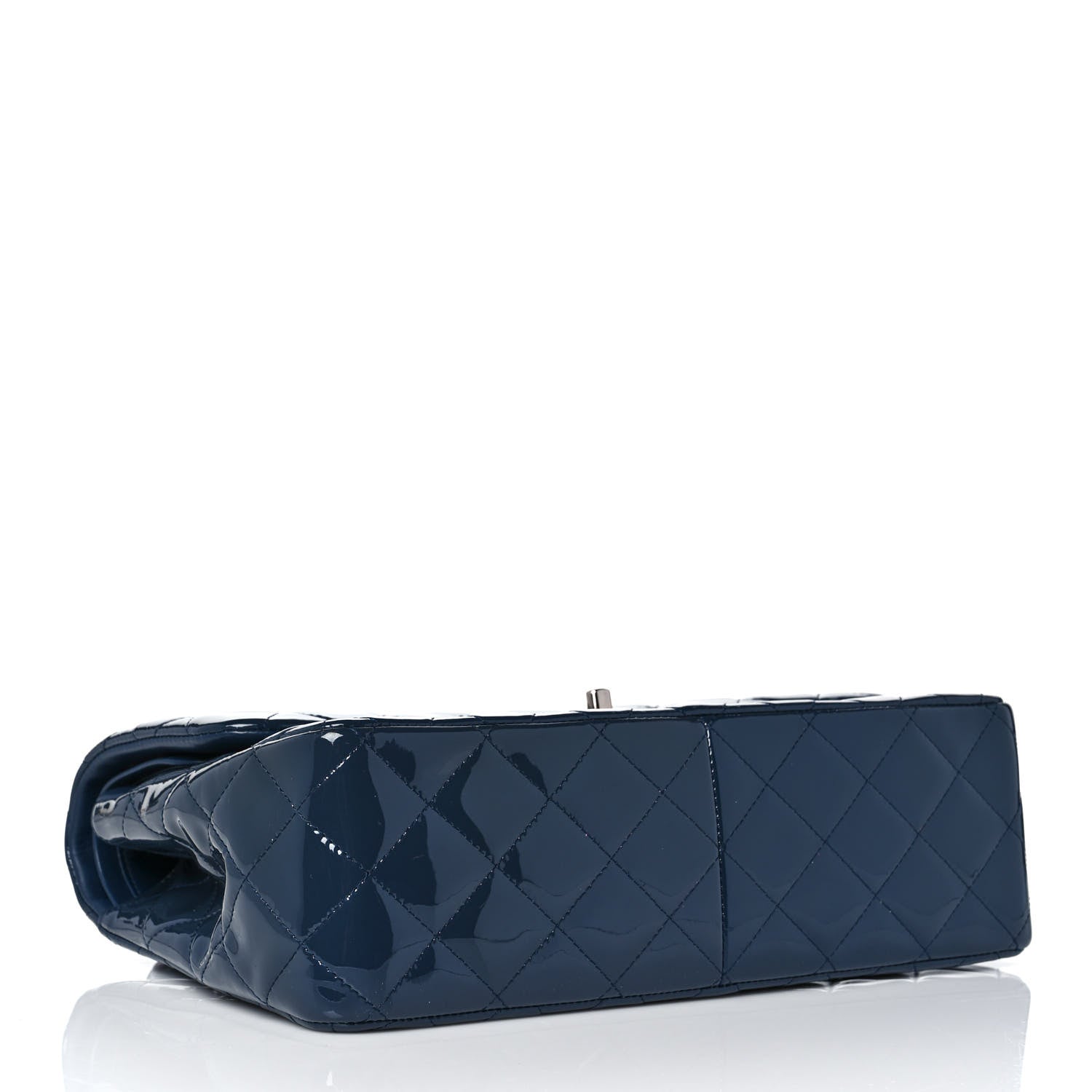 Chanel Patent Quilted Jumbo Double Flap Navy 4 of 10