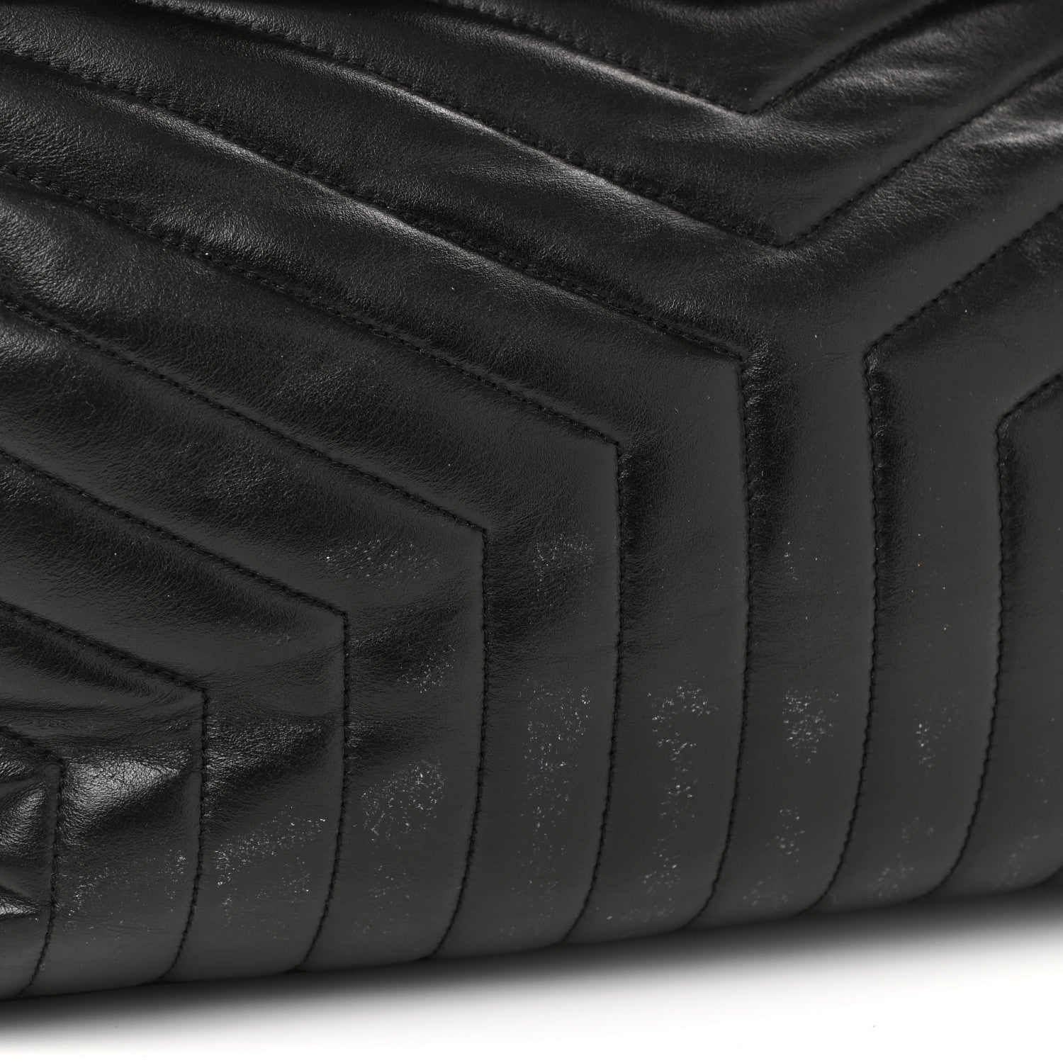 Saint Laurent Calfskin Y Quilted Monogram Large Loulou Chain Satchel Black 11 of 13