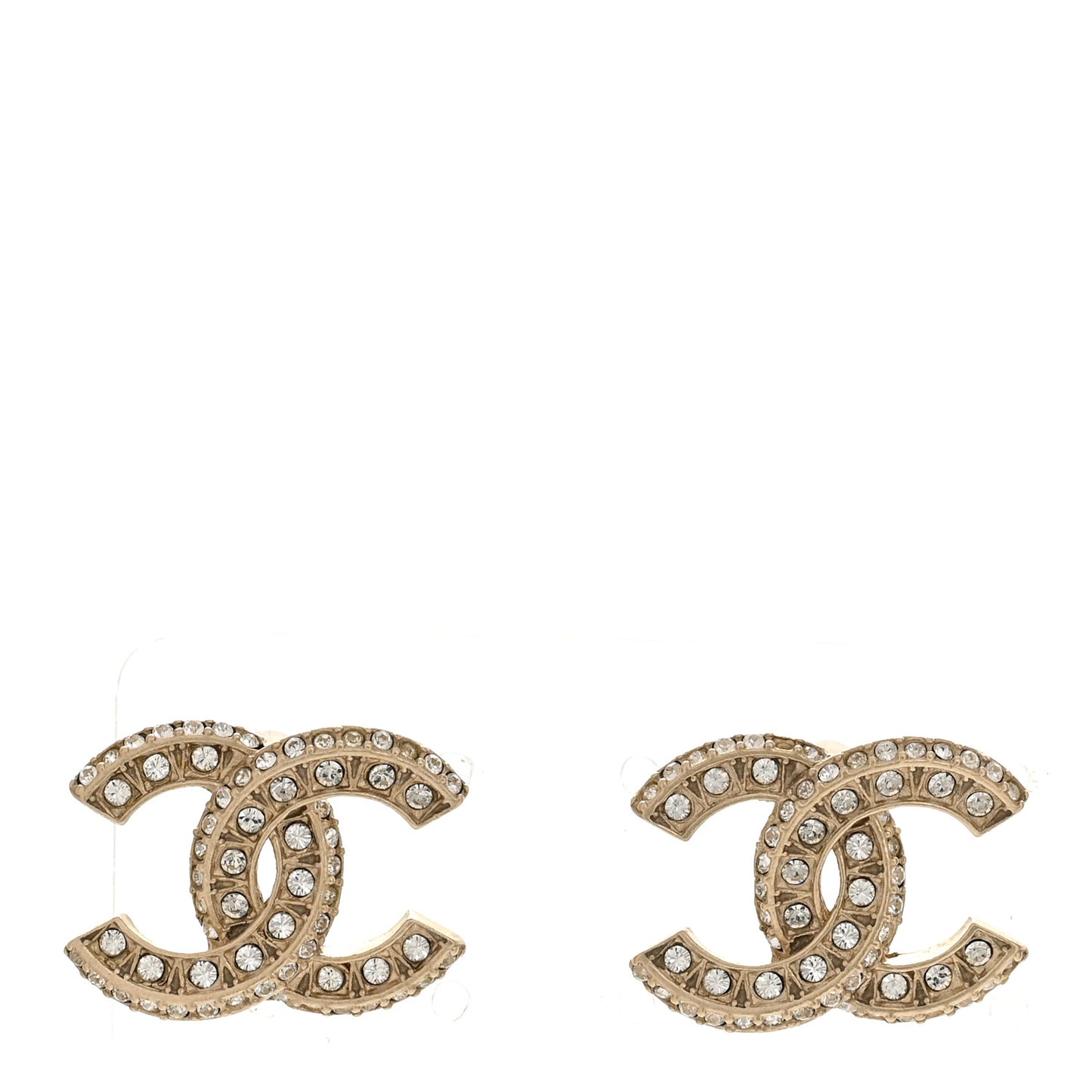 Crystal Timeless CC Earrings Light Gold
