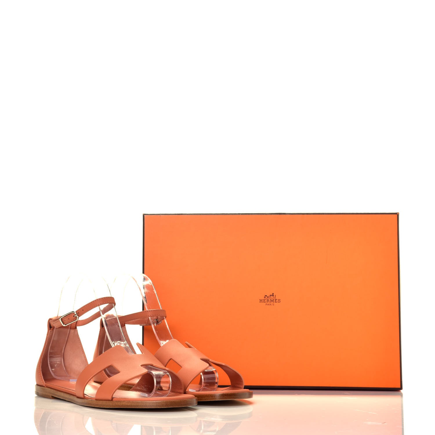 Hermes Calfskin Santorini Sandals 37.5 Rose Bubinga 9 of 9