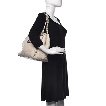 Chanel Lambskin Quilted East West Tote Ivory 2 of 10
