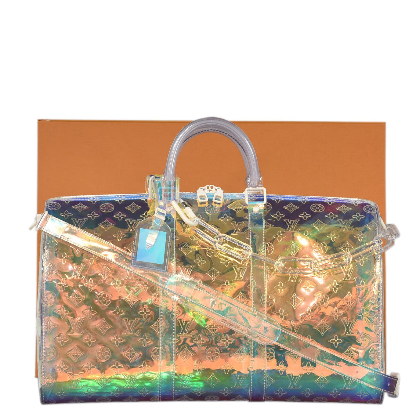 PVC Monogram Keepall Bandouliere 50 Iridescent Prism