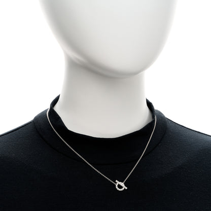 Hermes 18K White Gold Diamond Finesse Pendant Necklace 2 of 6