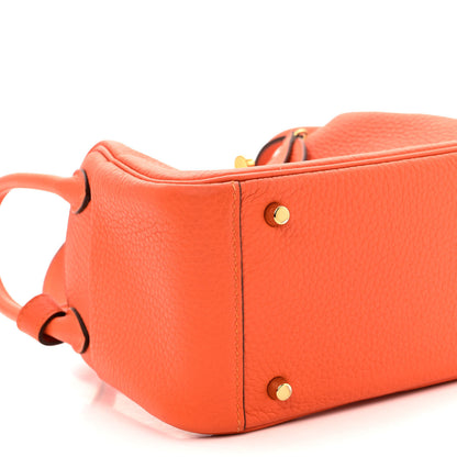 Hermes Taurillon Clemence Mini Lindy 20 Feu 8 of 10