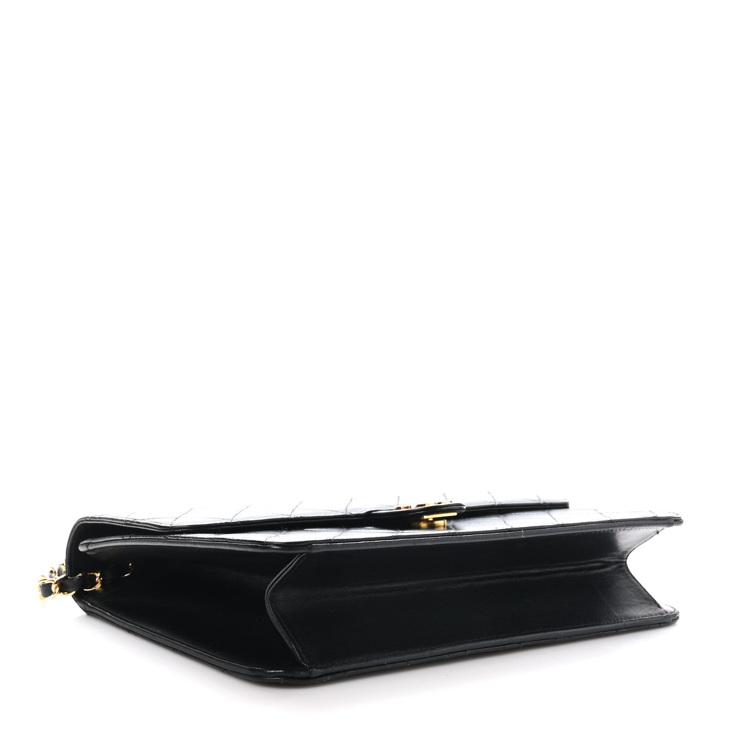 Chanel Lambskin Quilted Clutch With Chain Flap Black 4 of 10