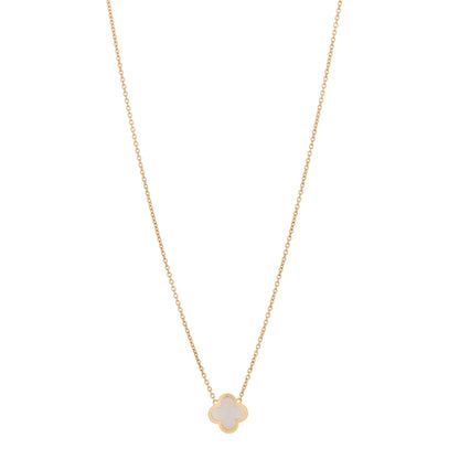 Van Cleef & Arpels 18K Yellow Gold Mother of Pearl Pure Alhambra Pendant Necklace 1 of 4