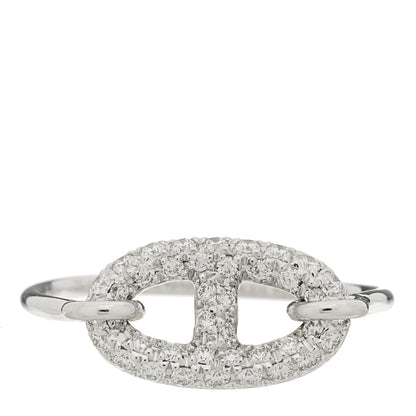 Hermes 18K White Gold Diamond Farandole Ring 52 6 1 of 4