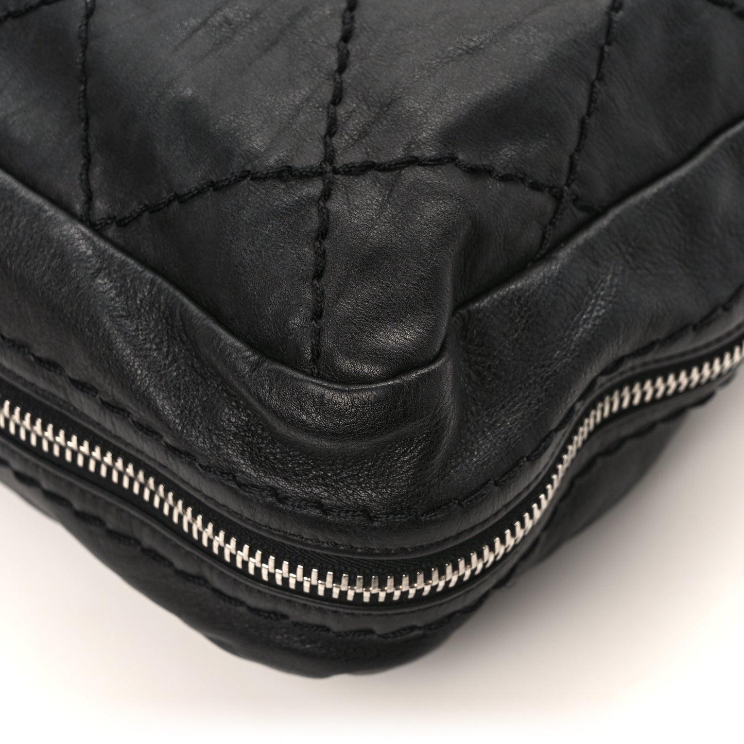 Lambskin Expandable Tote Black