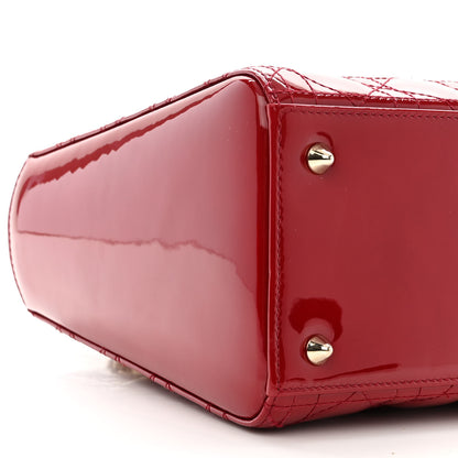 Christian Dior Patent Cannage Medium Lady Dior Red 9 of 10