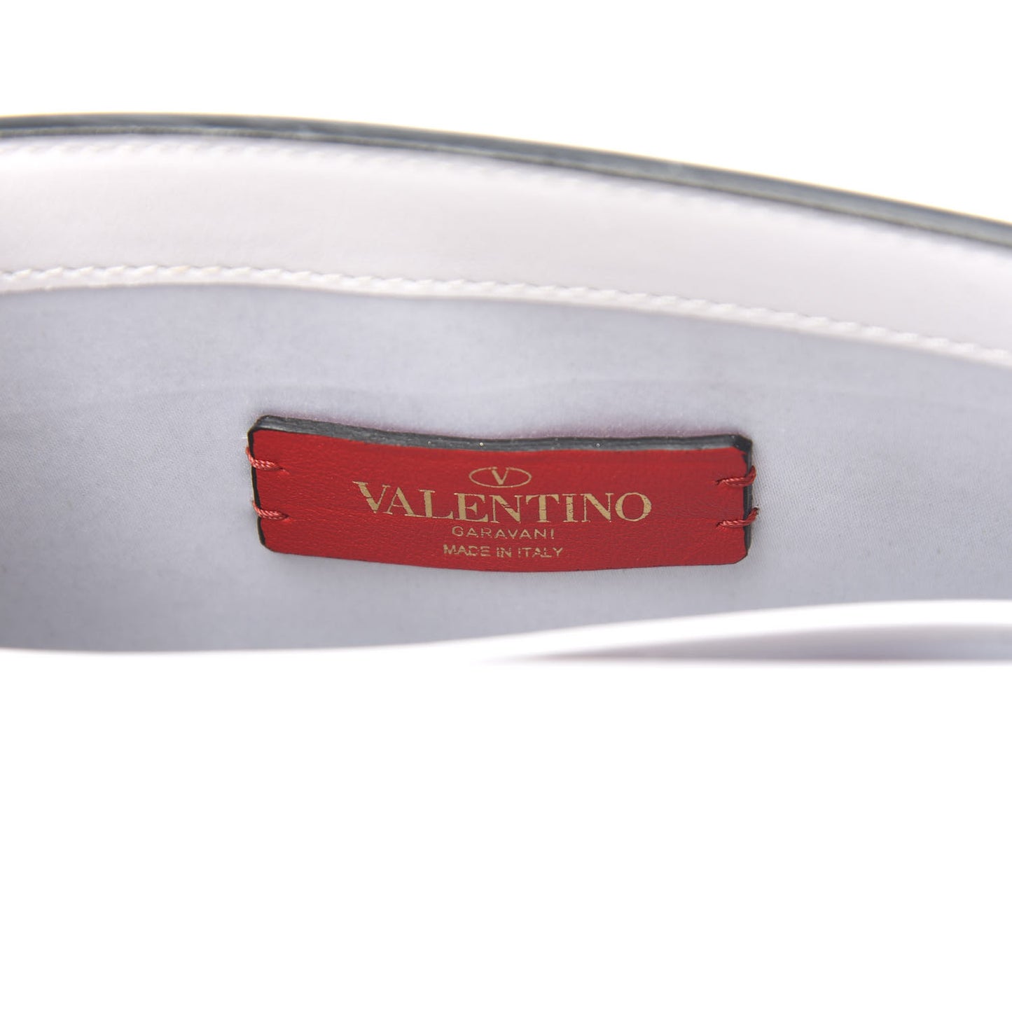 Calfskin Vlogo Envelope Clutch White