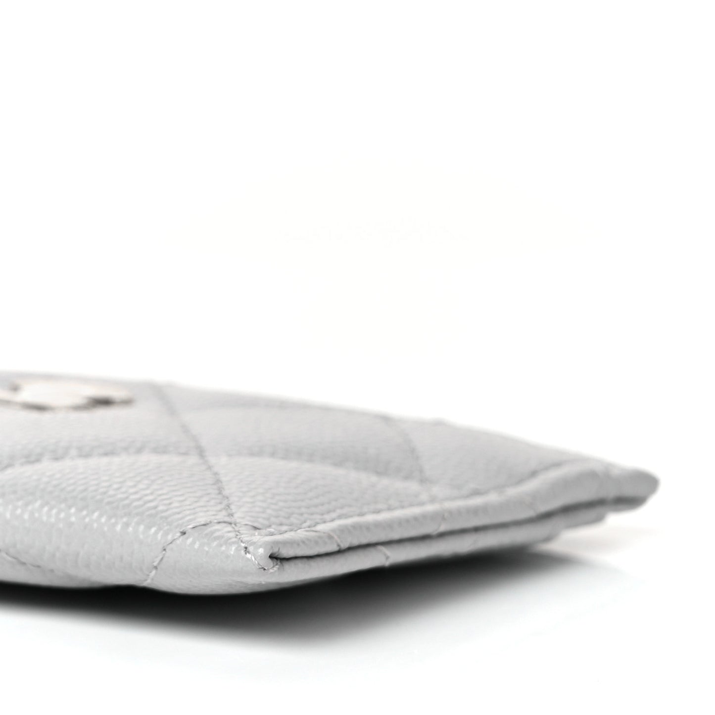 Caviar Quilted Card Holder Grey