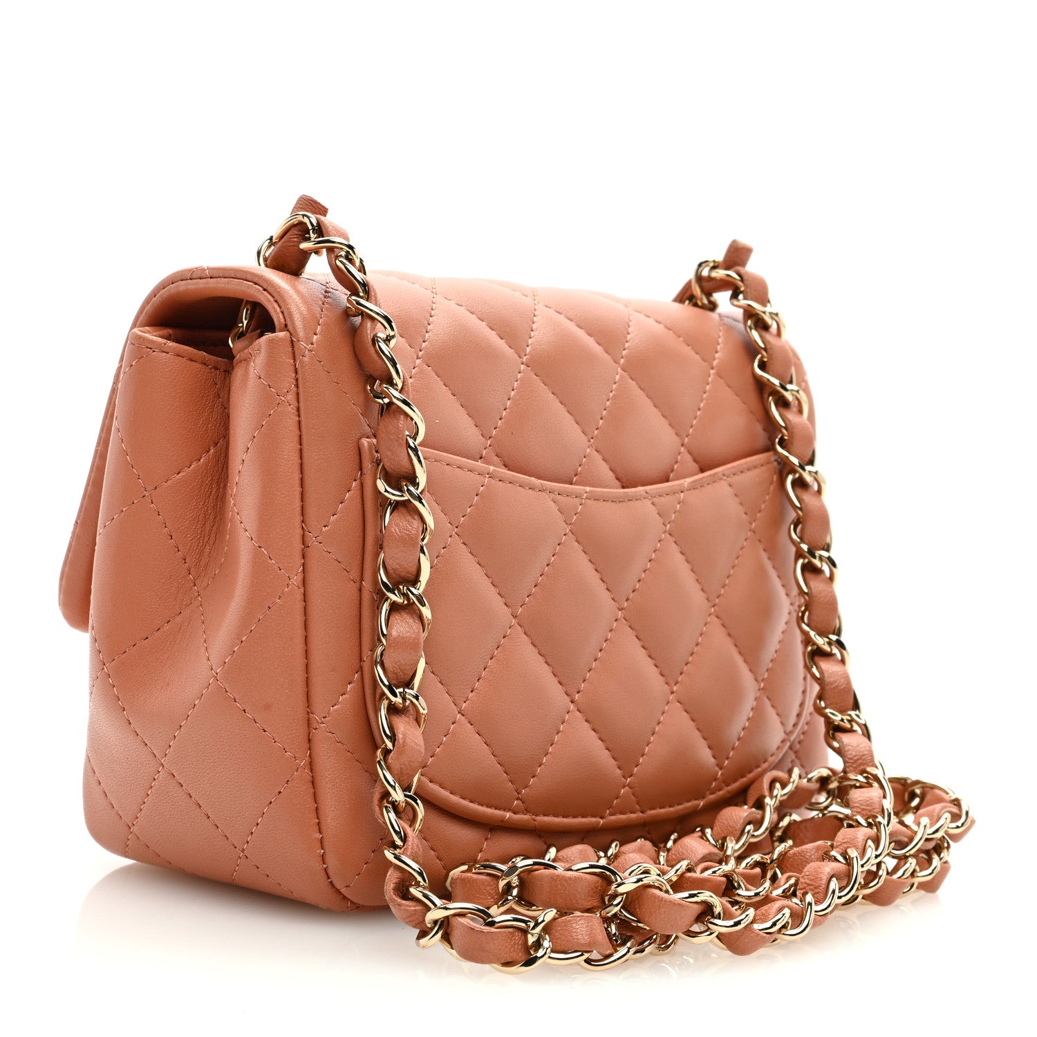 Chanel Lambskin Quilted Mini Square Flap Dark Beige 3 of 12