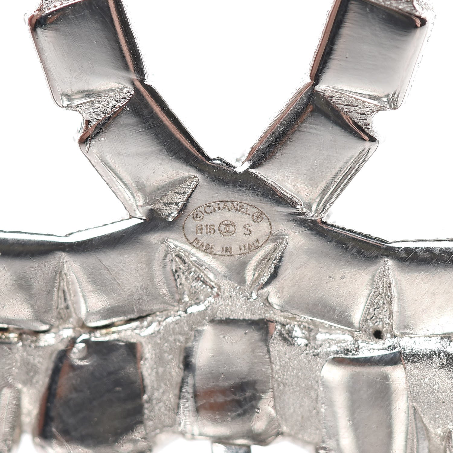 Chanel Crystal Fringe CC Brooch Silver 3 of 4