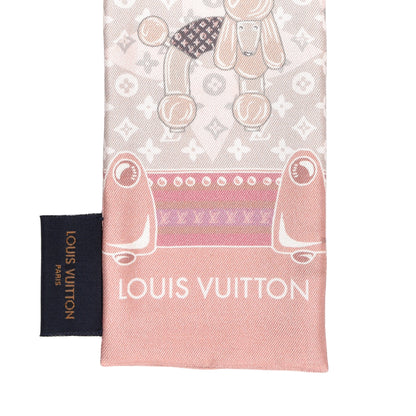 Louis Vuitton Silk Monogram Poodle Animalle Bandeau Rose Pale 3 of 4