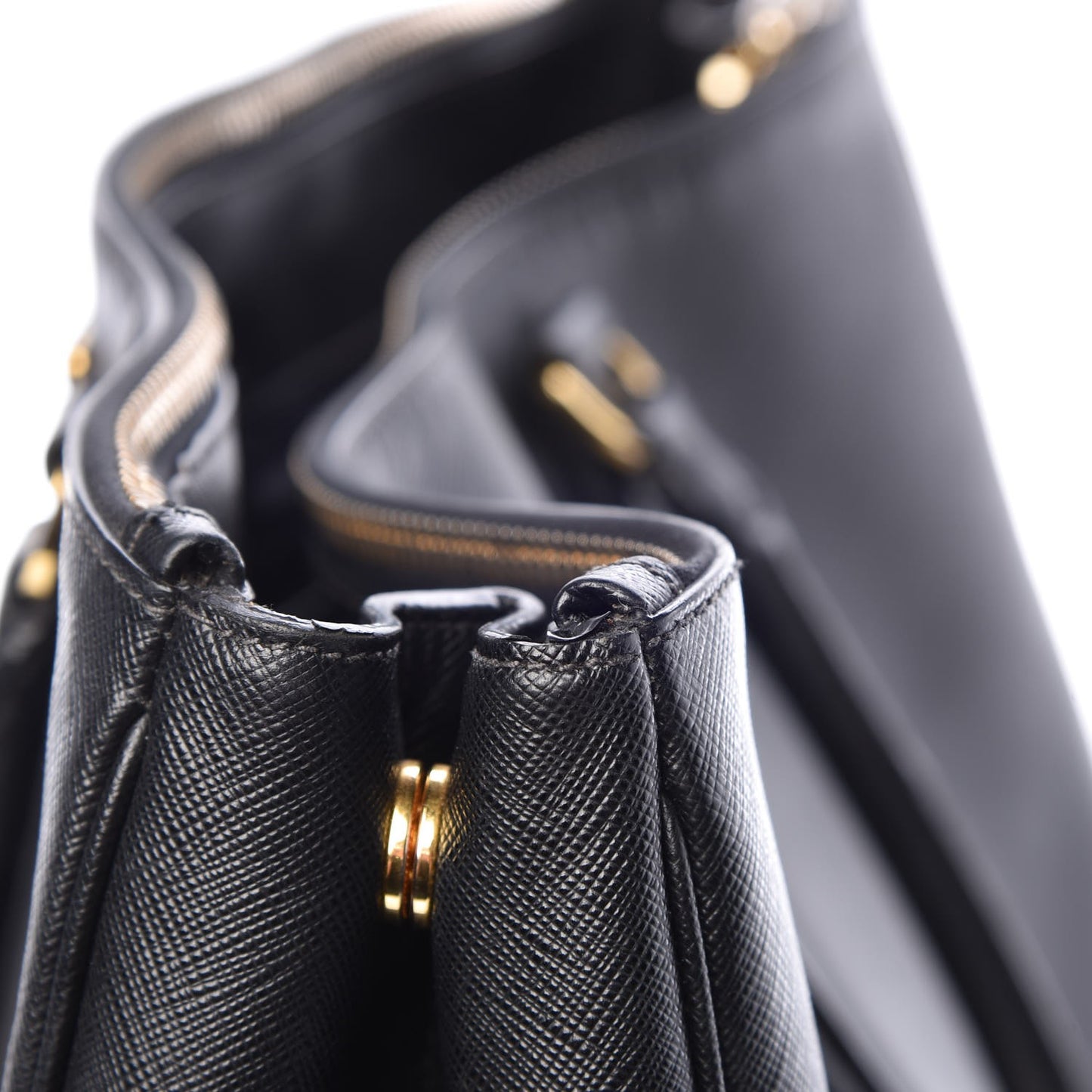 Saffiano Large Galleria Double Zip Tote Black