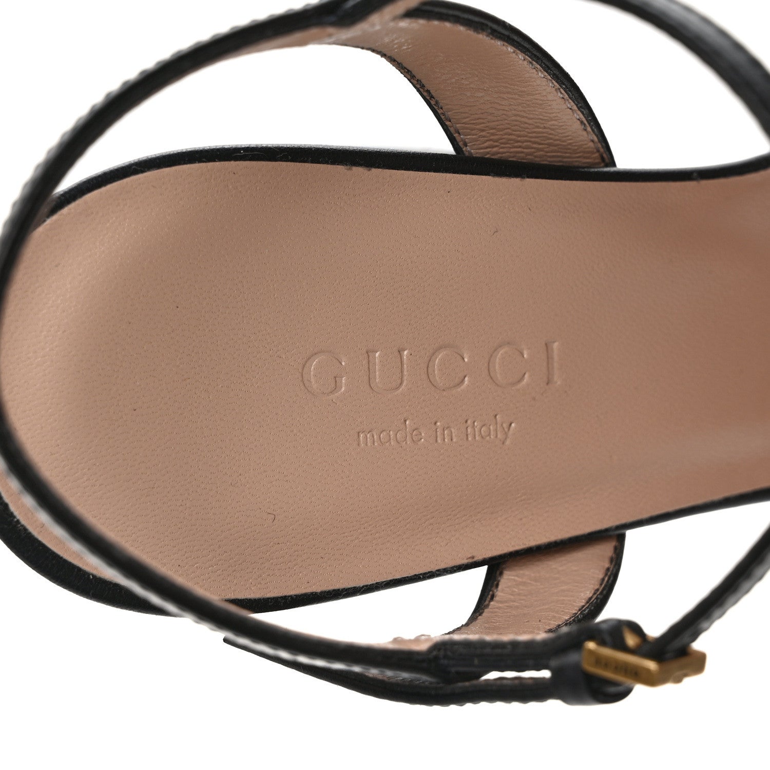 Gucci Lifford Calfskin GG Marmont Ankle Wrap 75mm Sandals 35 Black 7 of 8