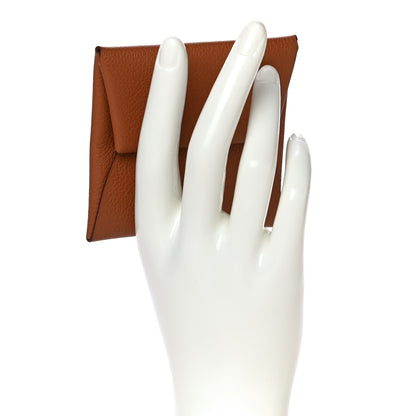 Hermes Evercolor Bastia Verso Coin Purse Gold Beige De Weimar 2 of 10
