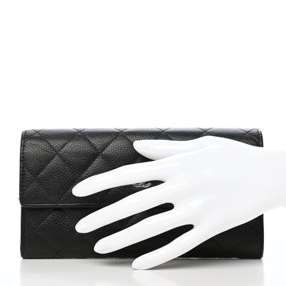 Chanel Caviar Quilted Large Gusset Flap Wallet Black 2 of 9