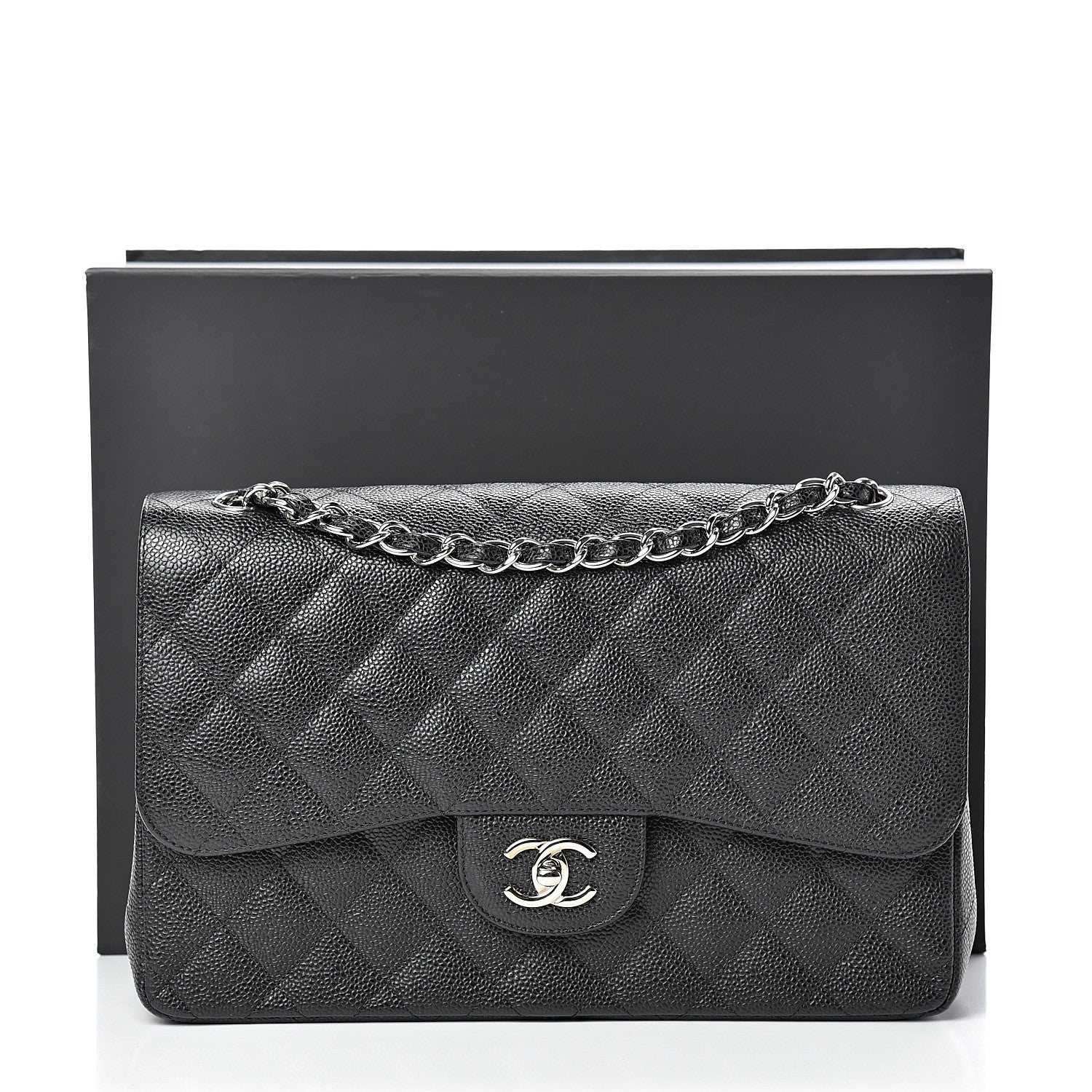 Chanel Caviar Quilted Jumbo Double Flap Black 11 of 11