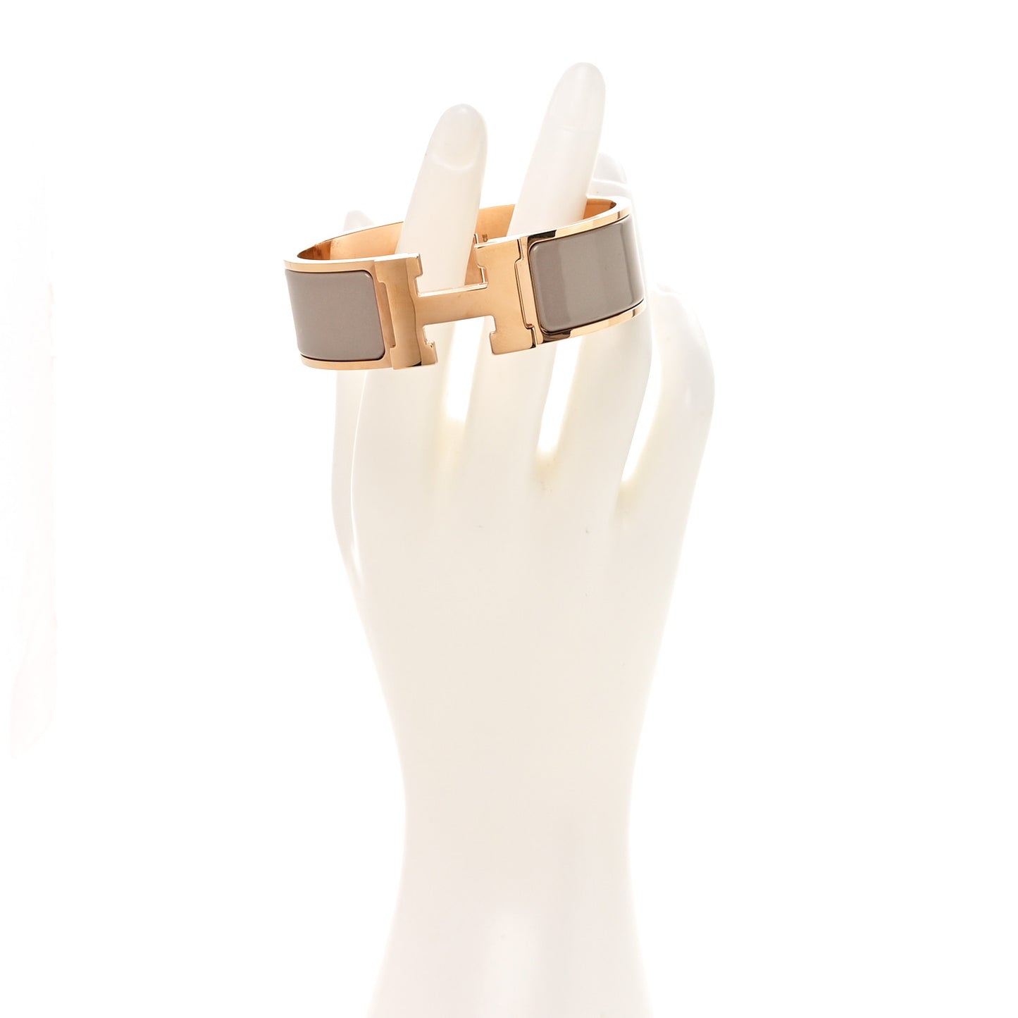 Enamel Wide Clic Clac H Bracelet GM Marron Glace