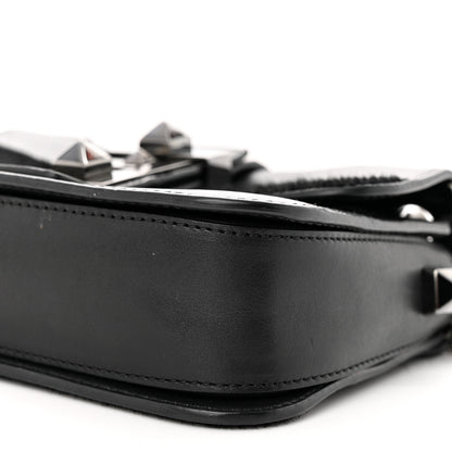 Valentino Garavani Snakeskin Embossed Vitello Calf Hair B-Rockstud Flap Black 9 of 11