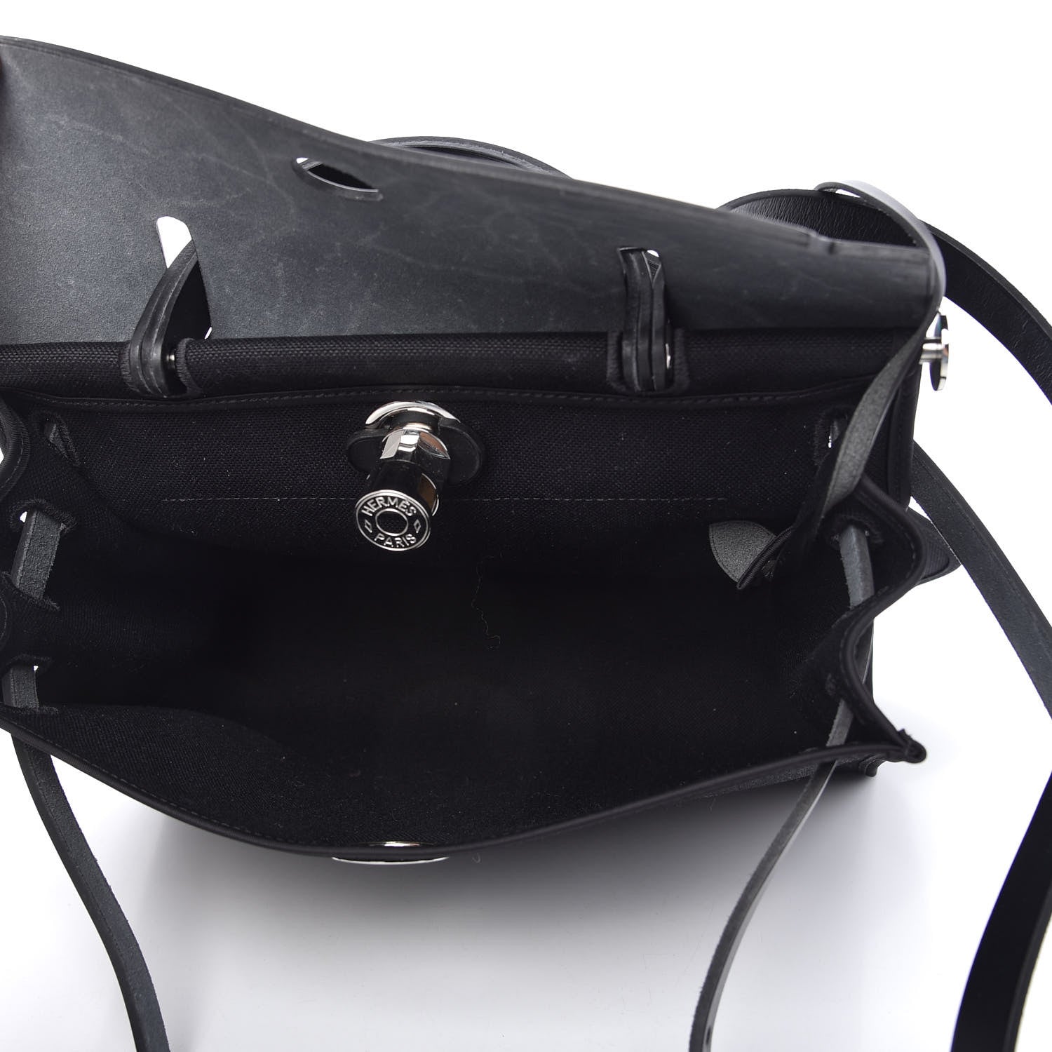 Hermes Military Toile Vache Hunter Herbag Zip PM 31 Black 5 of 11