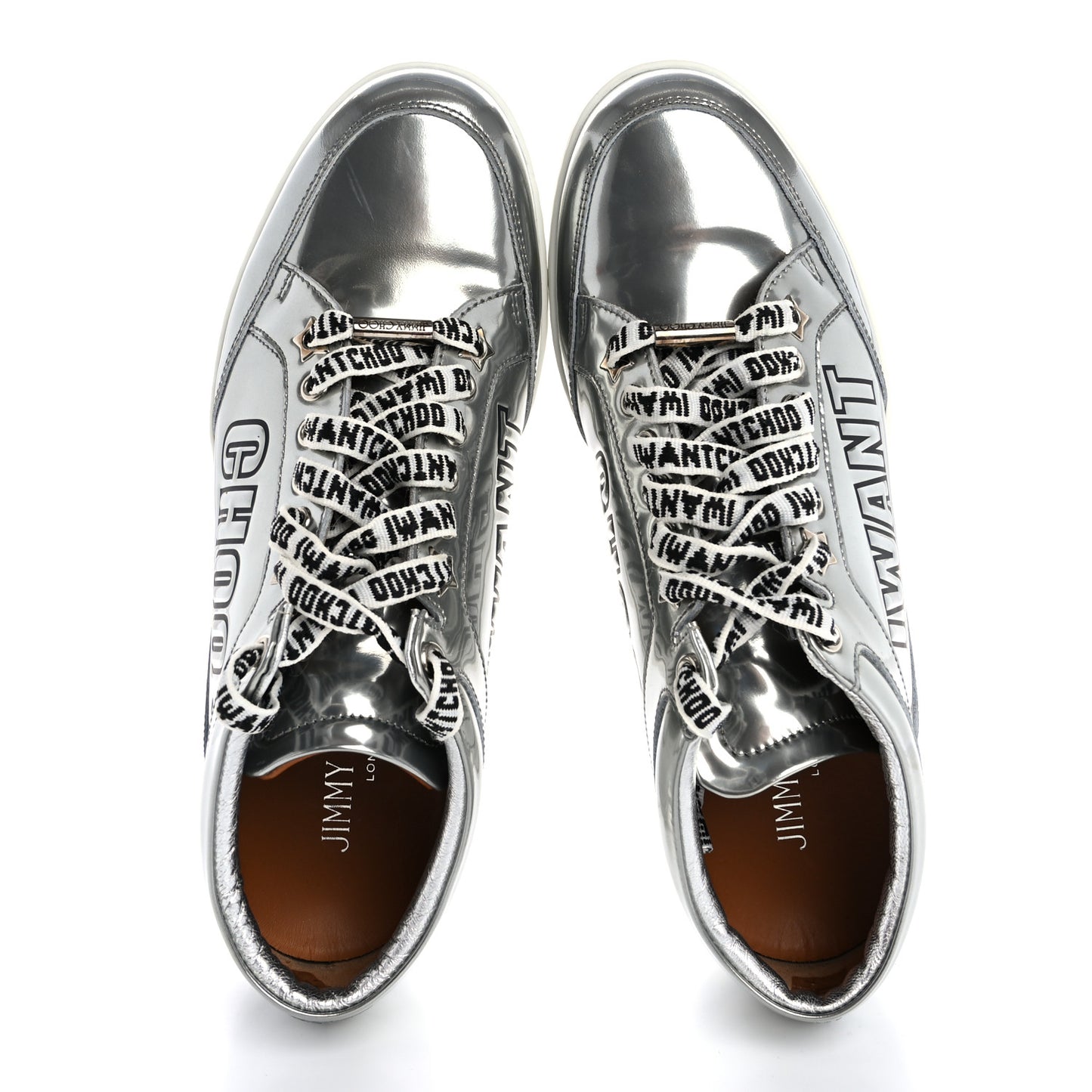 Liquid Mirror Calfskin Embossed Miami Sneaker 39 Silver Black
