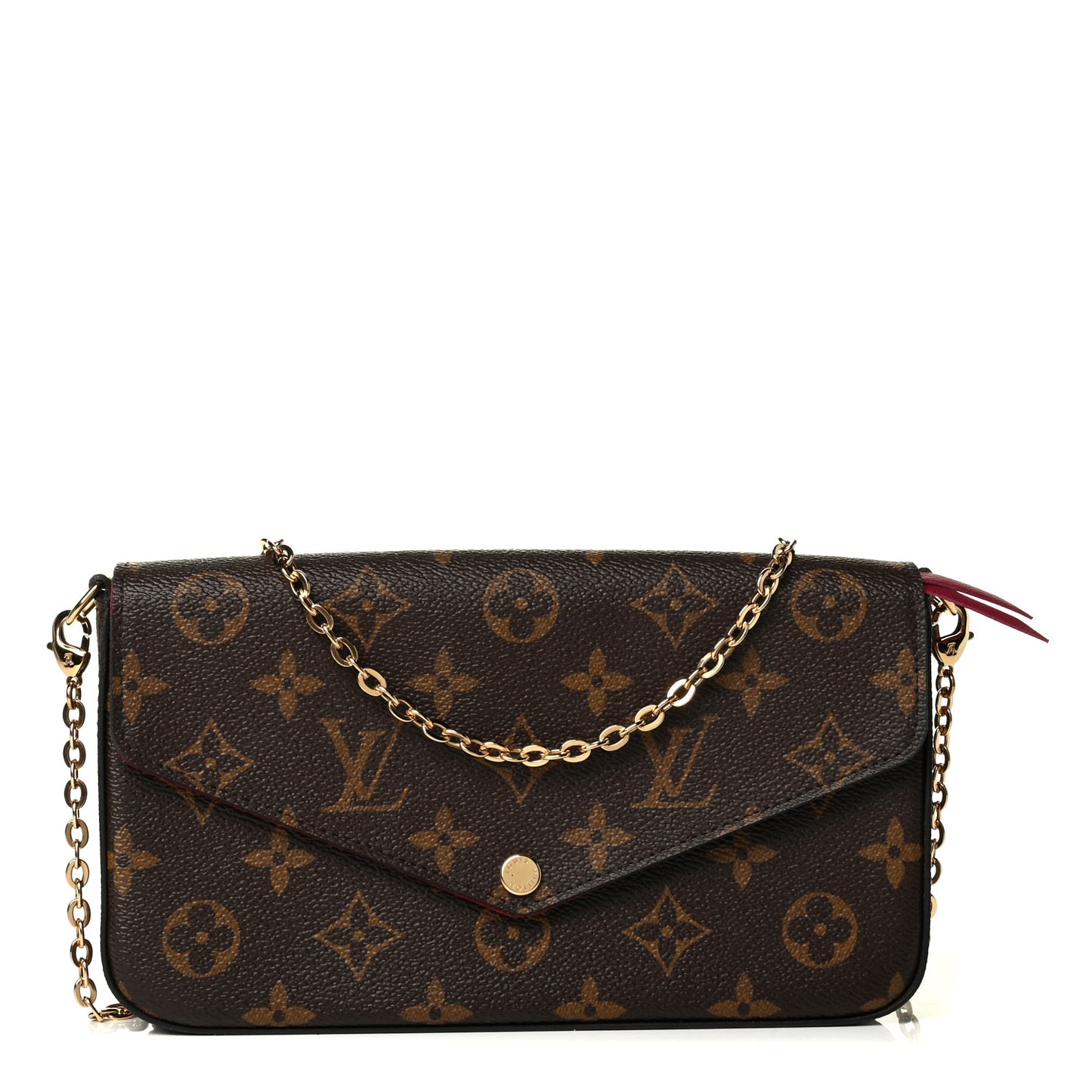 Monogram Pochette Felicie Chain Wallet Fuchsia