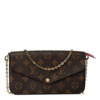 Louis Vuitton Monogram Pochette Felicie Chain Wallet Fuchsia 1 of 7