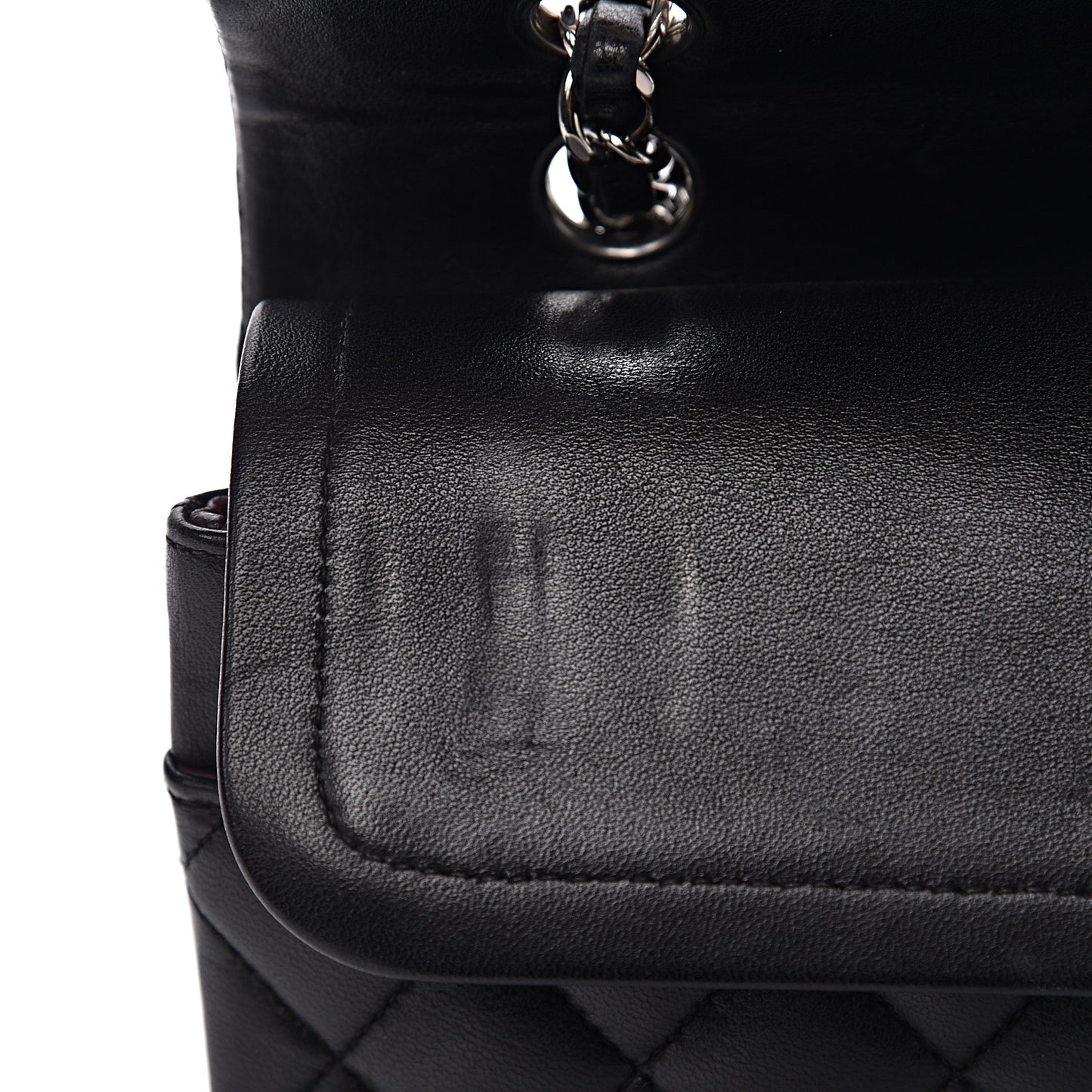 Lambskin Quilted Medium Double Flap Black